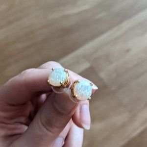 KATE SPADE | White glitter earrings - like new